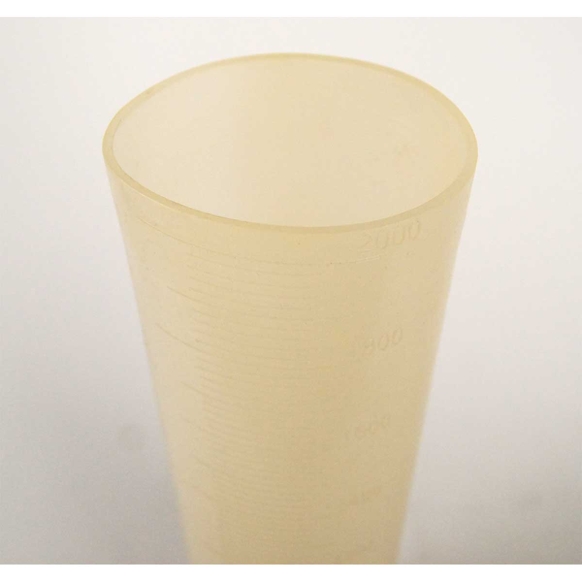 Polylab Measuring Cylinder 2000mL Polypropylene 15x3.5in & 5cm Tube Outlet AS-IS