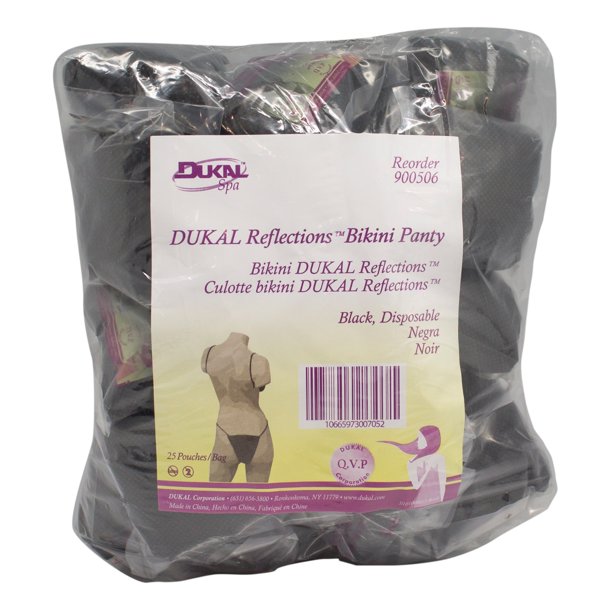 DUKAL Reflections Bikini Panty Adult Black Medical Disposable 900506 Pack of 94