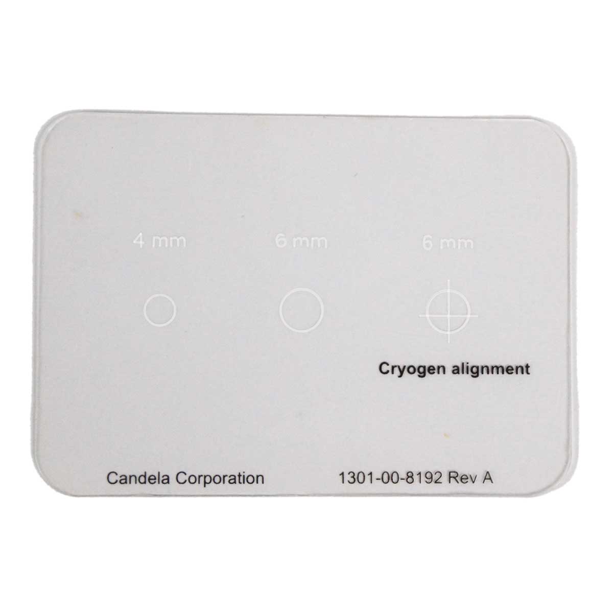 Candela Alignment Template Card Clear 1301-00-8192 Rev A 4mm 6mm Circle