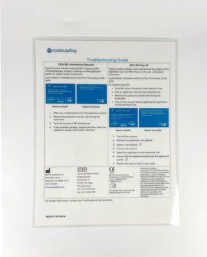 ZELTIQ COOLSCULPTING TROUBLESHOOTING GUIDE SHEET BRZ-001-TSG-ENG-A