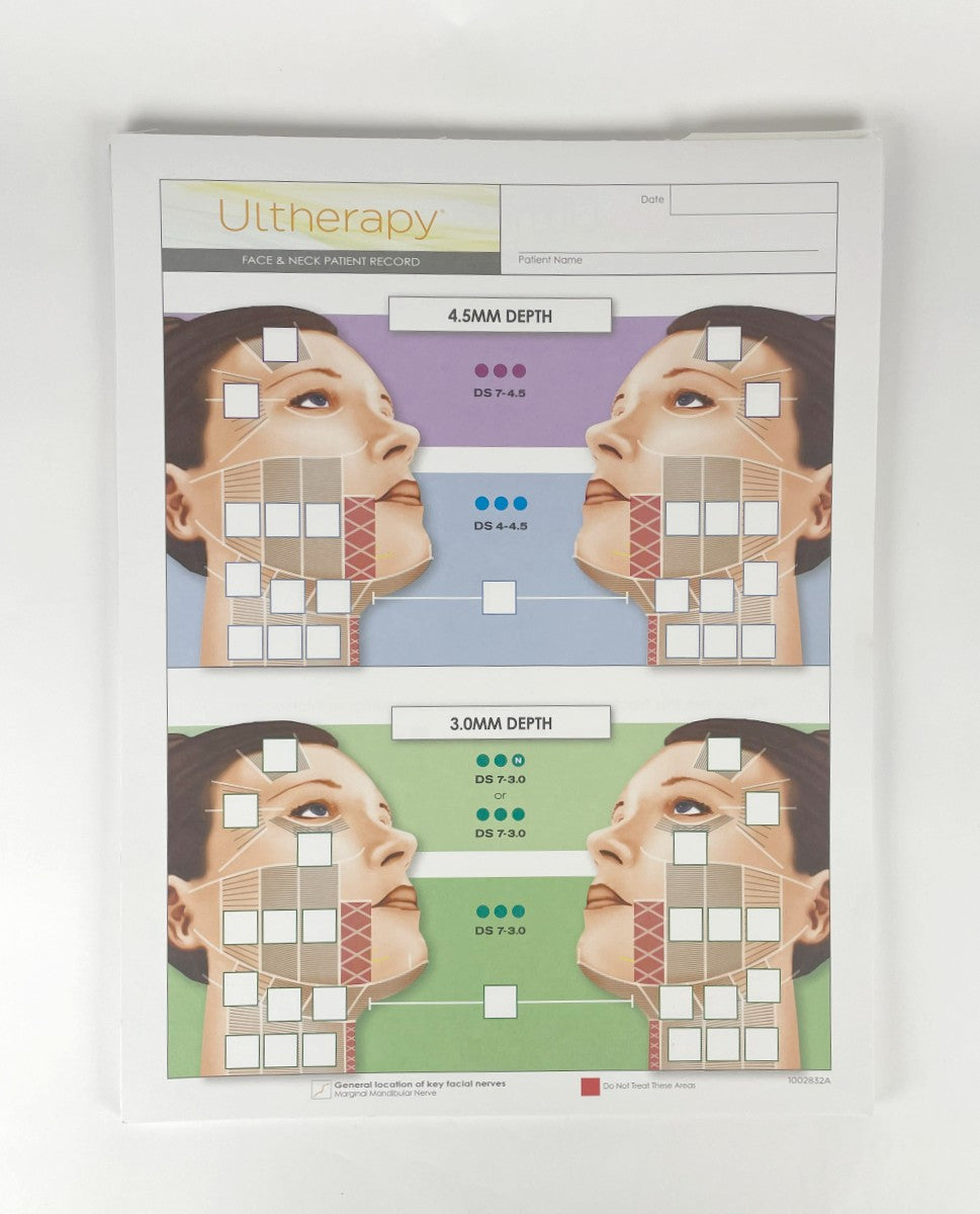 Ulthera Ultherapy Face & Neck Patient Record 1002832A (12 sheets)
