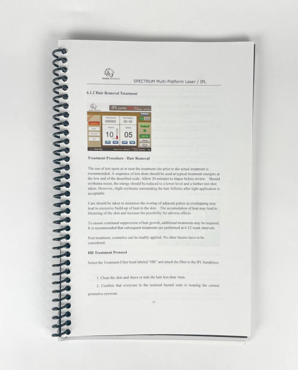 ROHRER AESTHETICS, SPECTRUM Multi-Platform Laser / IPL, User Manual, Rev 1 September 2015