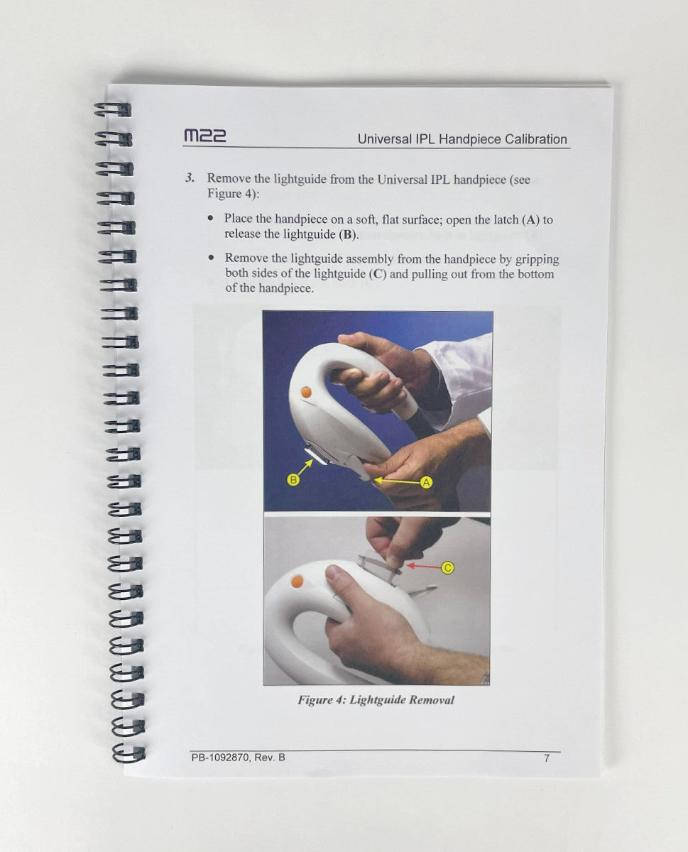 LUMENIS, Universal IPL Handpiece Manual for M22 Aesthetic System, Calibration of Device and Instructions, PB-1092870, Rev. B