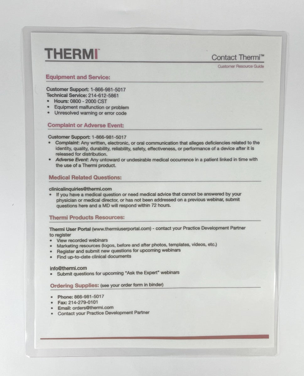 THERMItight Stimpod Quick Reference Guide (3 sheets)