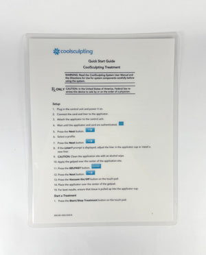 ZELTIQ QUICK START GUIDE COOLSCULPING TREATMENT BRZ-001-Q5G-B (2 SHEETS)