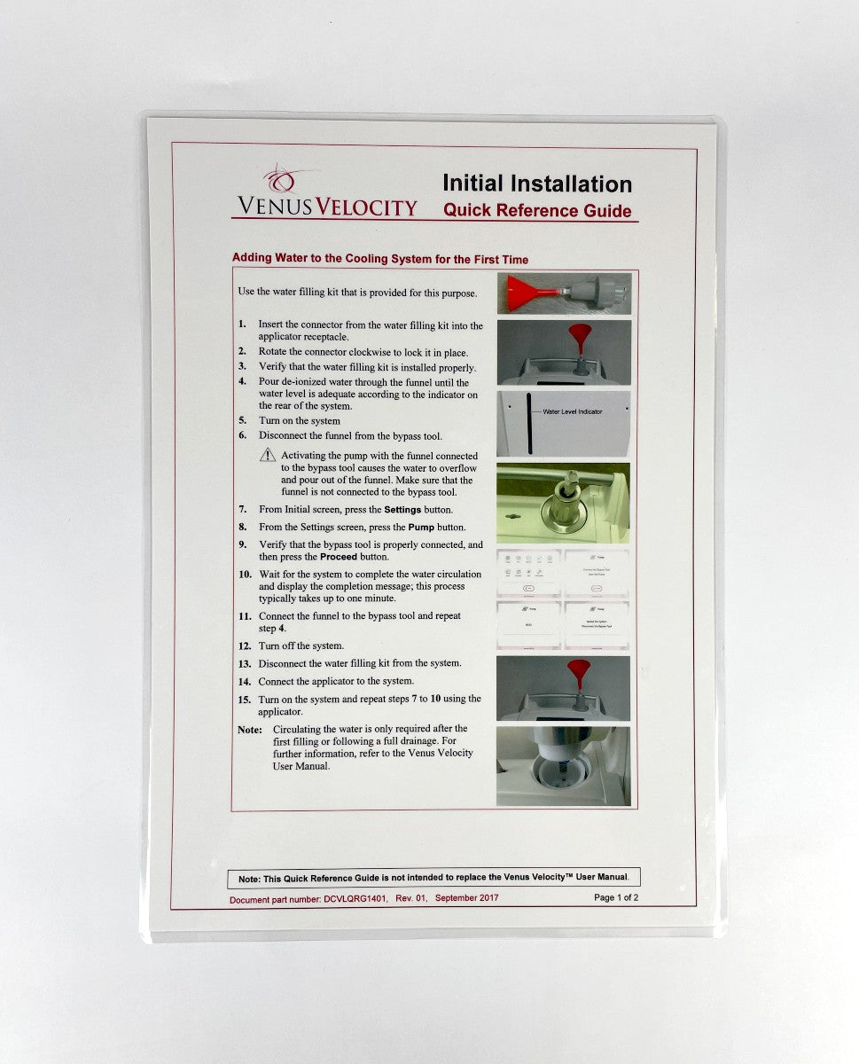 VENUS VELOCITY GUIDE INITIAL INSTALLATION