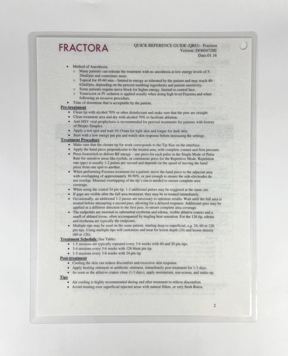Fractora Quick Reference Guide DO604728E