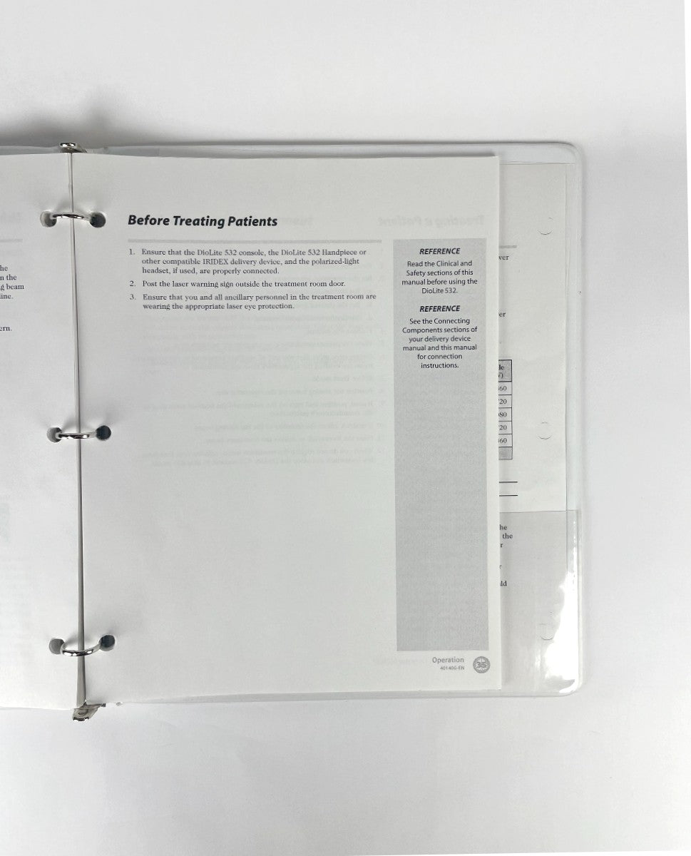 Iridex Operator Manual Diode-Pumped Frequency-Doubled Solid-State Laser