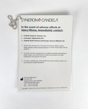 SYNERON CANDELA Adverse effects or injury/illness, immediately contact PB82822EN EXP 2014