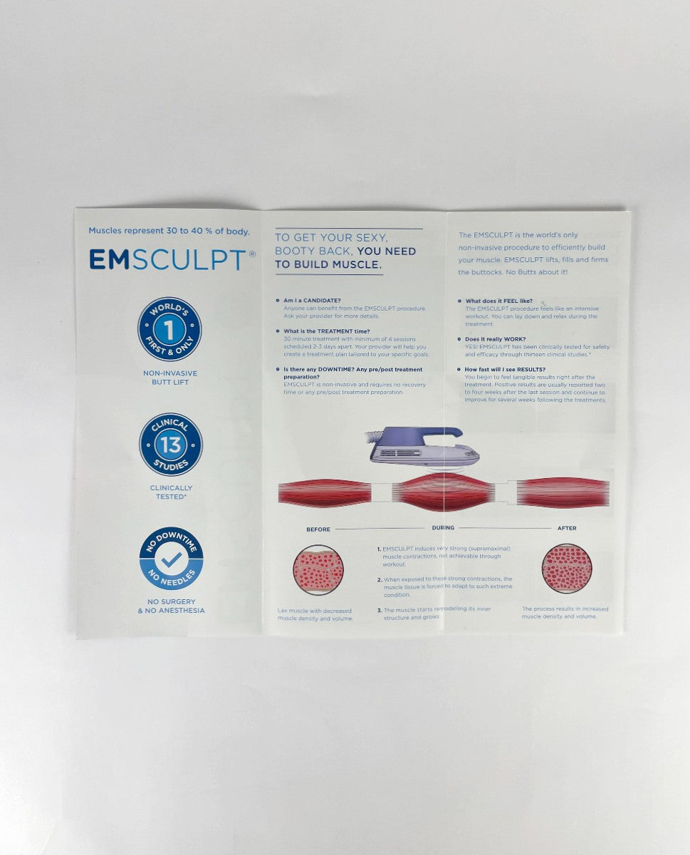 BTL EMSCULPT BRING YOUR BOOTY BACK Treatment Brochure 26 pcs