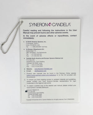 SYNERON CANDELA Adverse effects or injury/illness, immediately contact PB82823EN EXP 2015