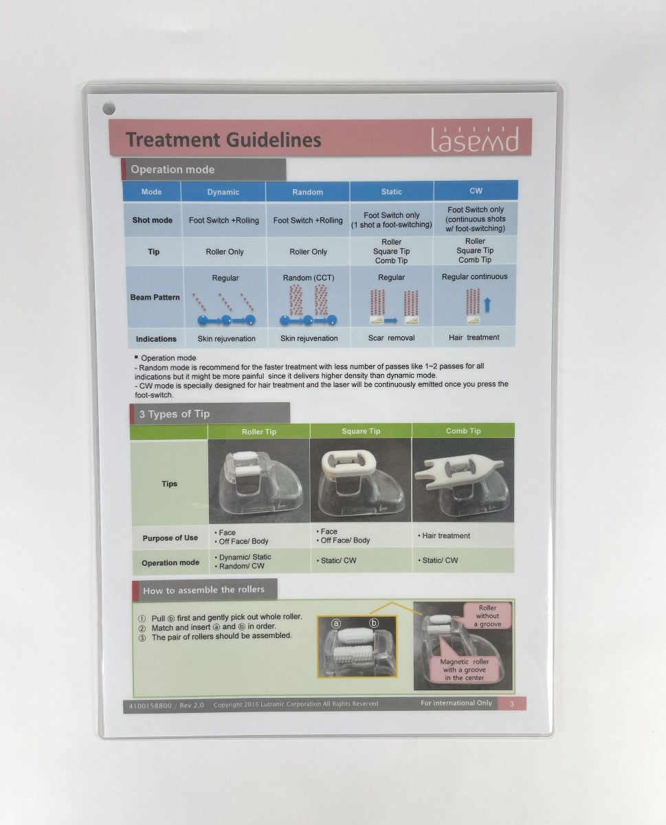 LaseMD Treatment Guidelines 4100158800 3 sheets