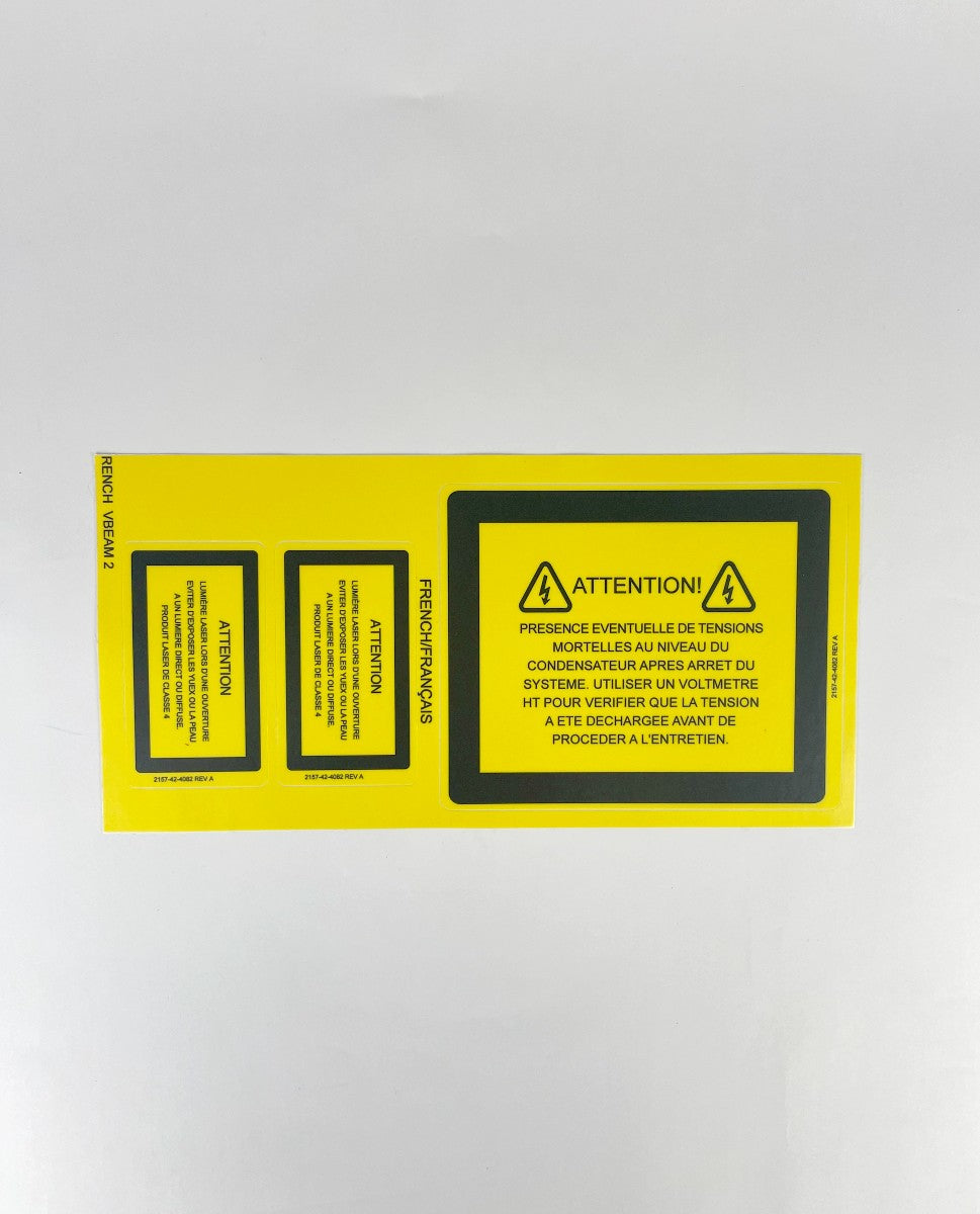 Warning Labels Spanish,German,French 2157-42-4082 REV A