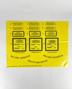 Warning Labels Spanish,German,French 2157-42-4082 REV A