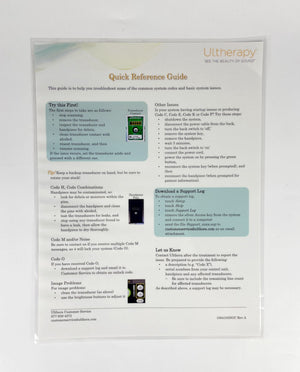 ULTHERA, ULTHERAPY, QUICK REFERENCE GUIDE, PN 1004105DOC Rev A