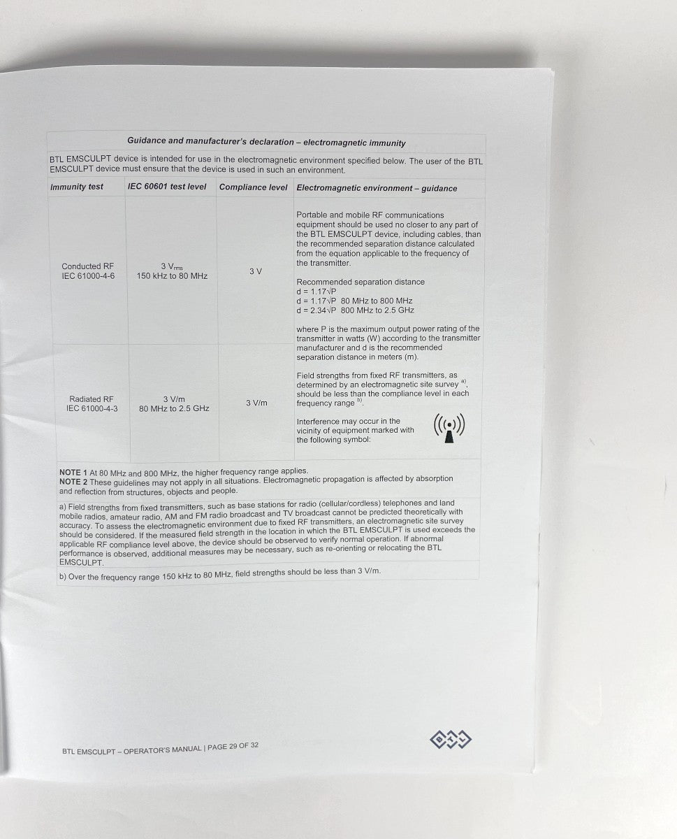BTL Aesthetics EMSCULPT Operator Manual User Guide Operation