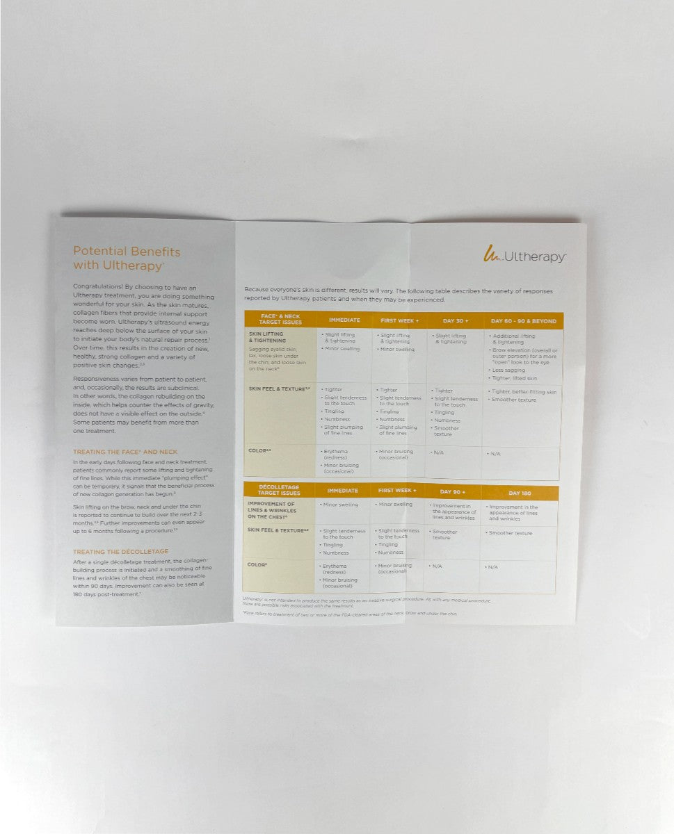 Ulthera Ultherapy What To Expect After Treatment Brochure ML02107-00