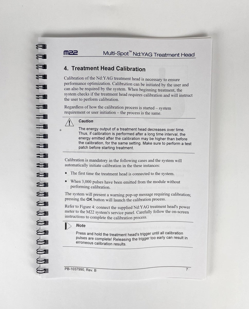 Lumenis Instructions Manual Multi-Spot Nd:Yag Treatment Head m22 Booklet