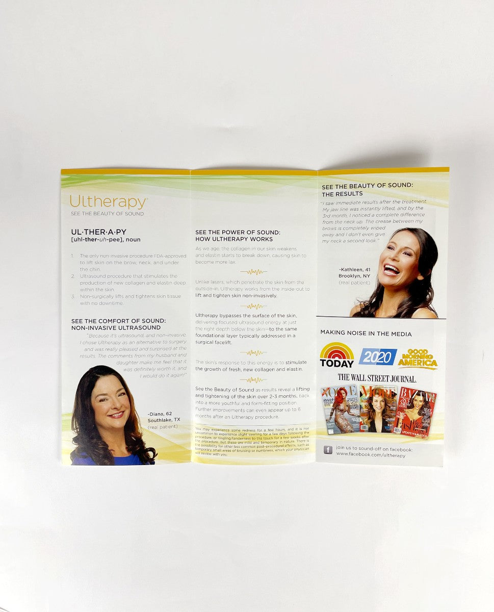 Ulthera Ultherapy See the beauty of sound the only non-invasive procedure FDA-cleared to lift the Neck, Chin and Brow Brochure 1001689B EXP 2013