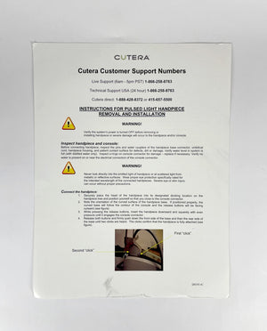 Cutera Xeo Care Instructions for Handpiece Removal and Installation D0193 rC