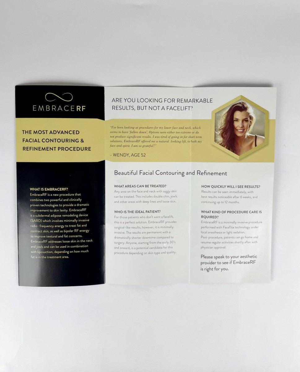 EmbraceRF InMode Beautifully Refined facial Aesthetics Brochures