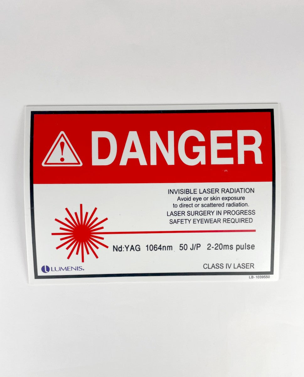 LUMENIS DANGER STICKER SIGN, CLASS IV LASER, LB-1039550, INVISIBLE LASER RADIATION