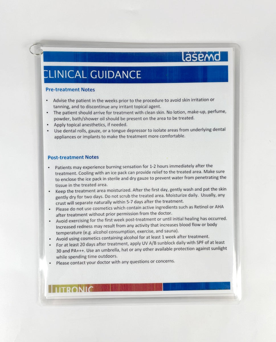 LUTRONIC LaseMD Laminated Clinical Guide