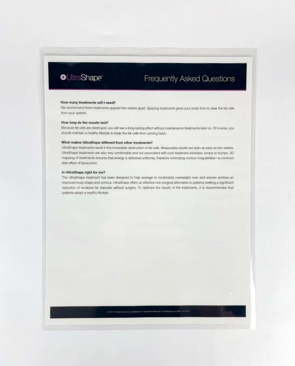 Syneron UltraShape Frequently Asked Questions, 02011 V1 01 14, 2014