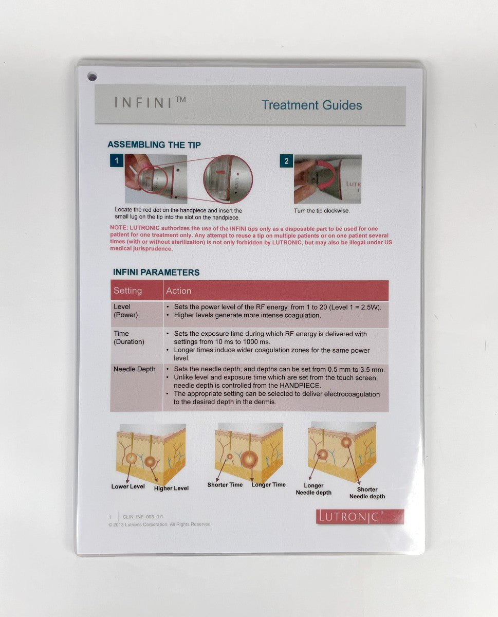 Lutronic Infini Treatment Guide and Parameters