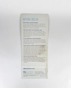 Scition BBL Forever Clear Brochure Your Skin In The Clear Pack 20 pieces