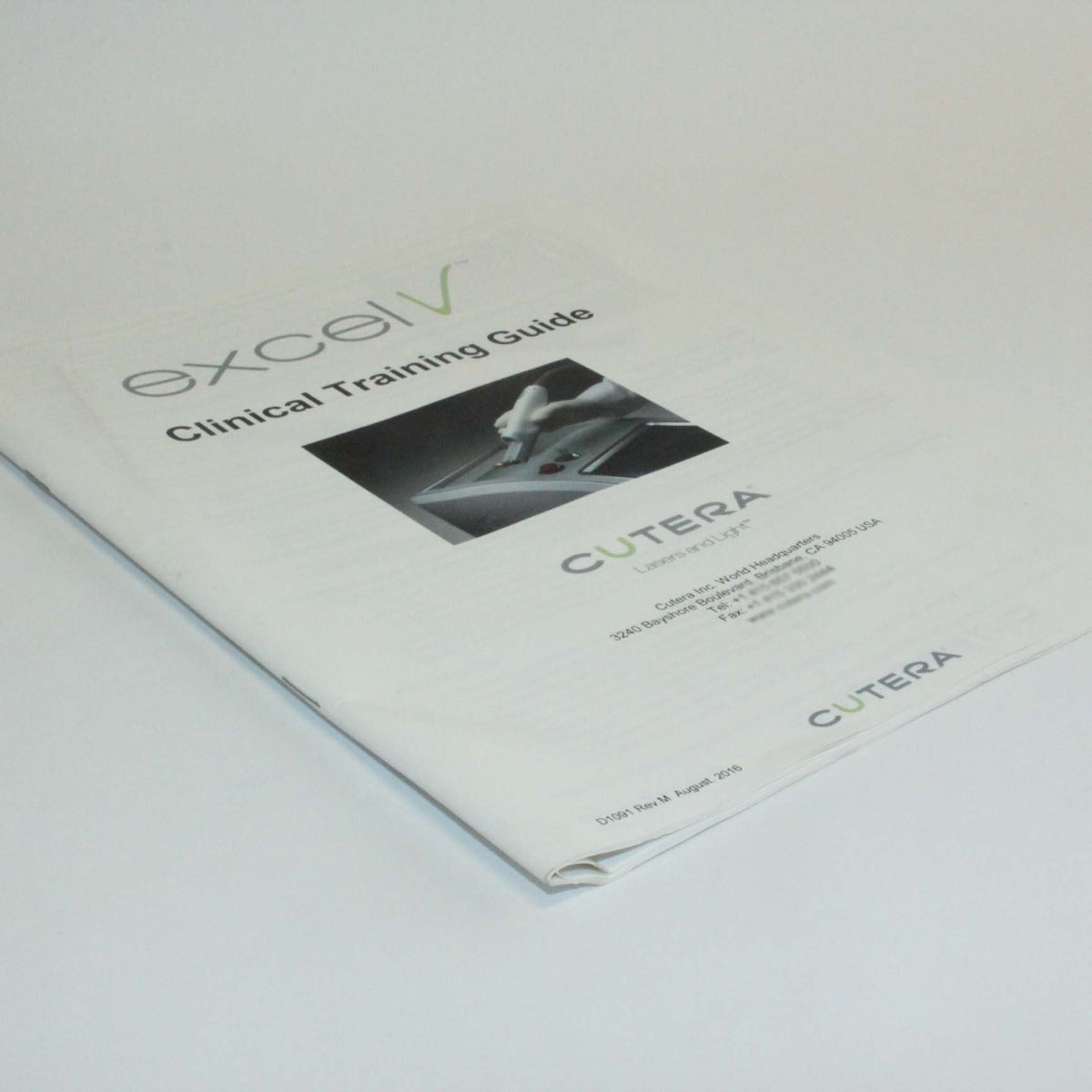 Cutera Excel V Vascular Laser Clinical Training Guide Manual – |2016|REV M|D1091