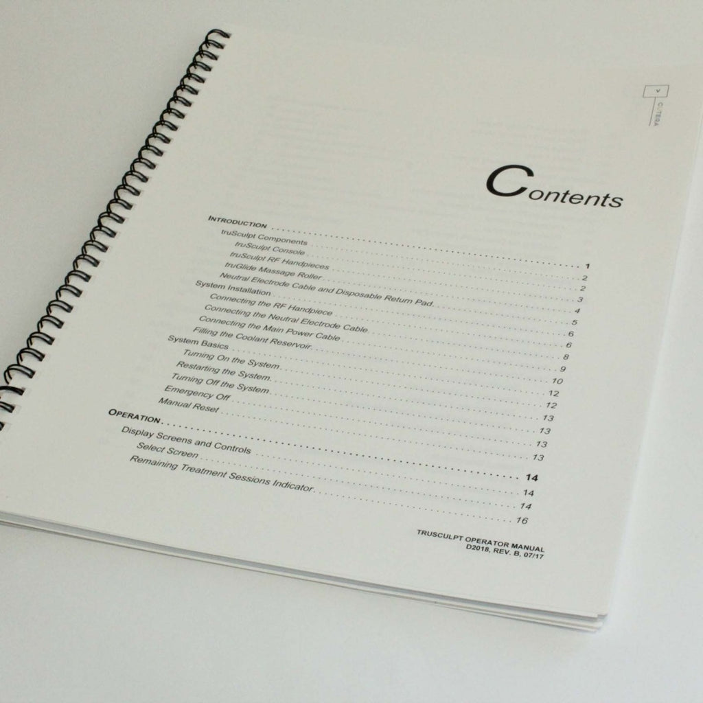 Cutera TruSculpt 3D RF Body Fat Contouring Operator Manual – |2017|REV B|D2018