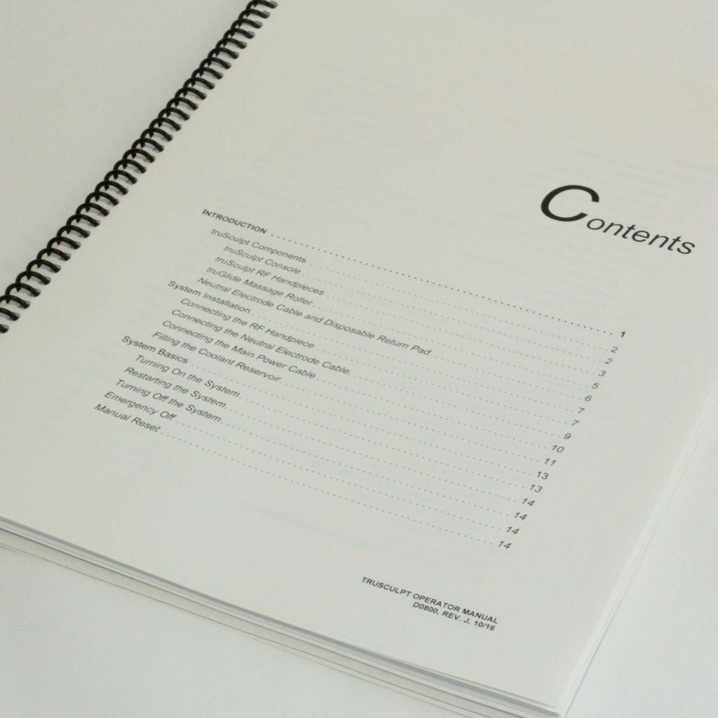 Cutera TruSculpt 1 RF Body Fat Contouring Operator's Manual – |2016|REV J|D0800