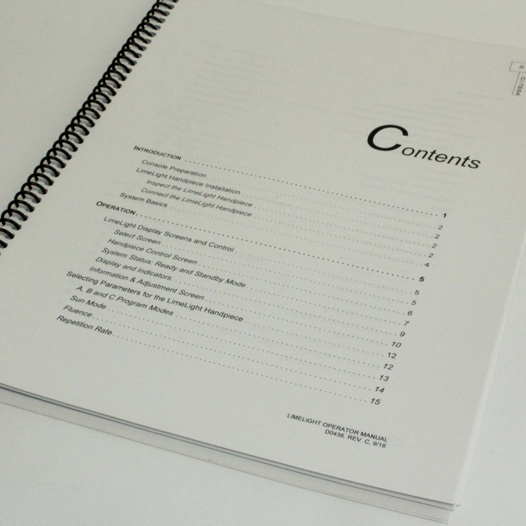 Cutera LimeLight Pigment Vascular Handpiece Operator Manual |2016|REV C|D0436