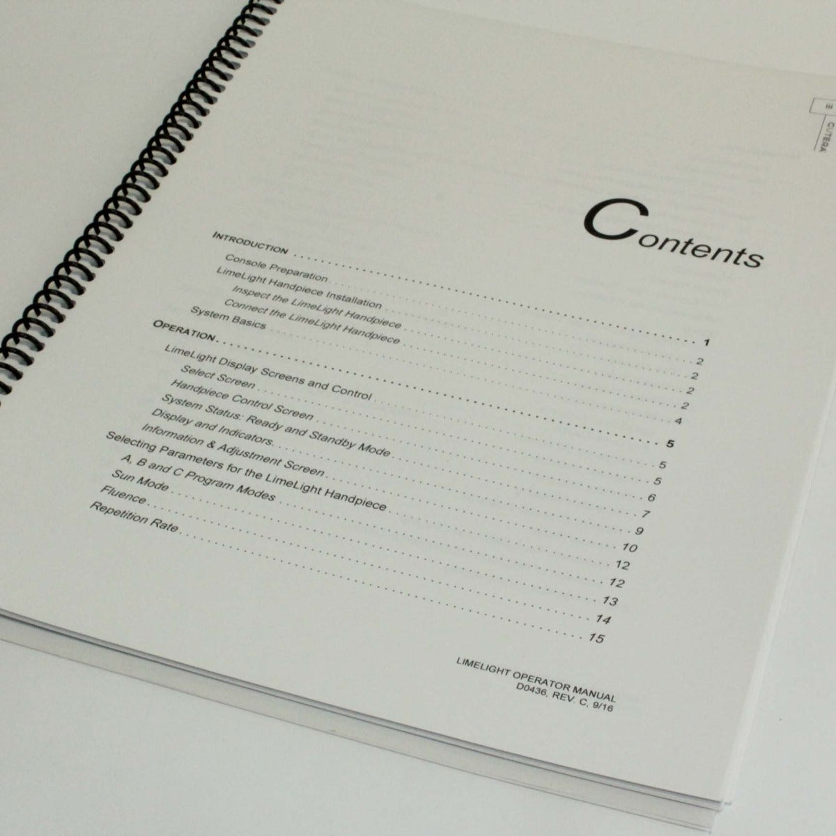 Cutera LimeLight Pigment Vascular Handpiece Operator Manual |2016|REV C|D0436