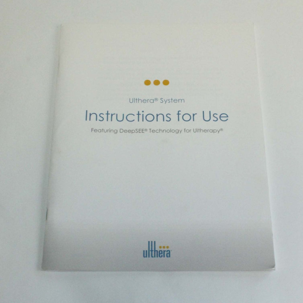 Ulthera Ultherapy DeepSee Ultrasound Instructions Operator Manual – |2013|REV D|