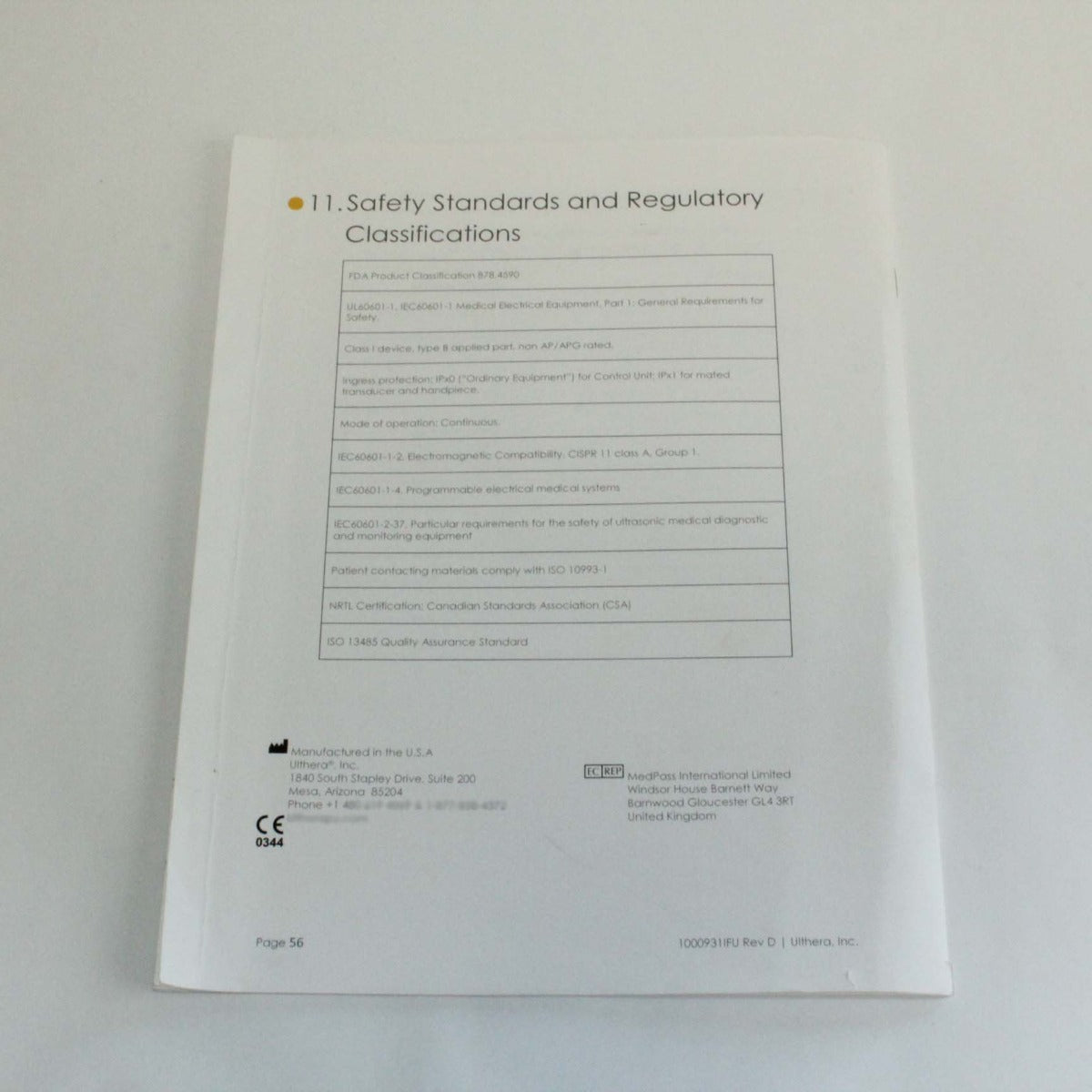 Ulthera Ultherapy DeepSee Ultrasound Instructions Operator Manual – |2013|REV D|