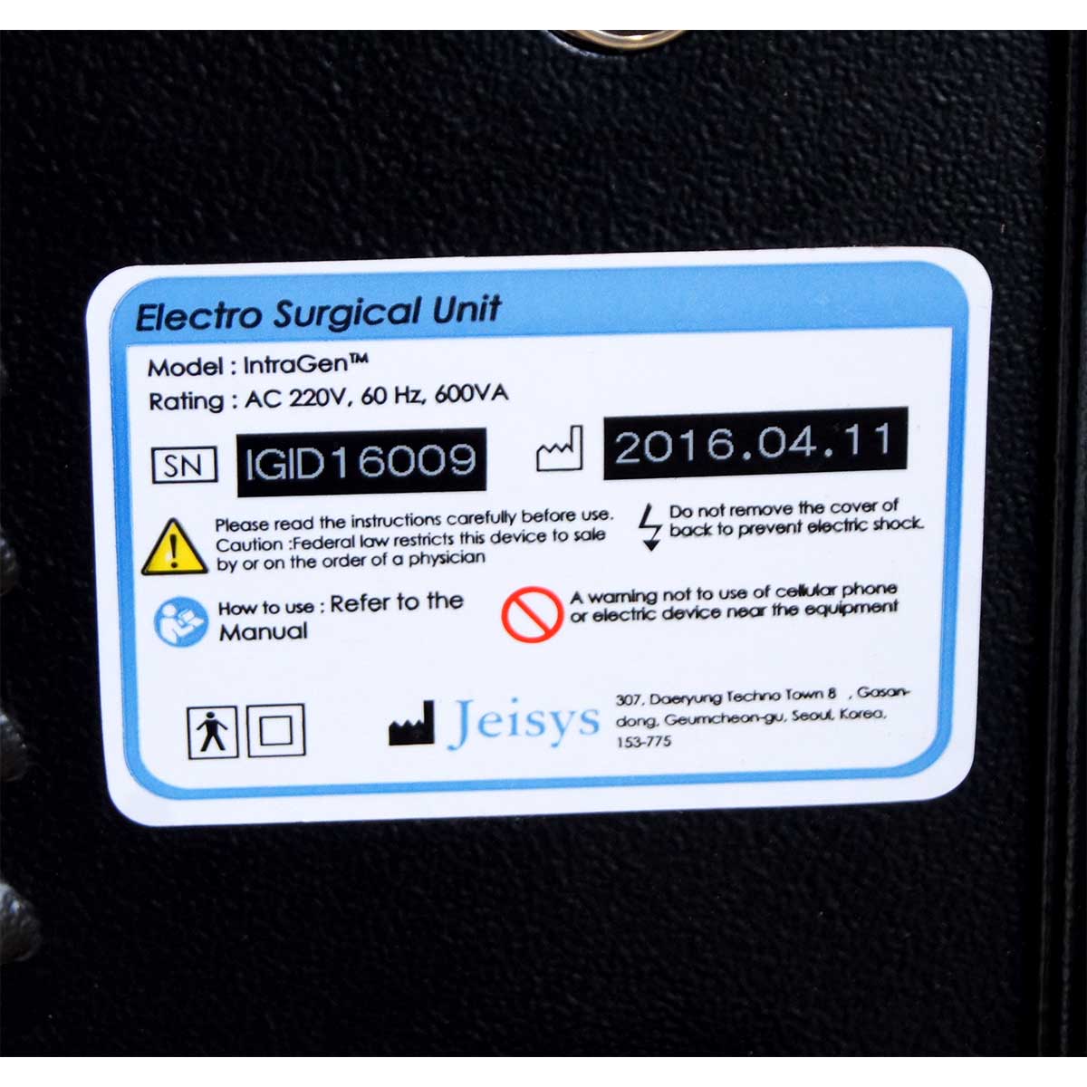 2016 Jeisys IntraGen RF Skin Tightening System
