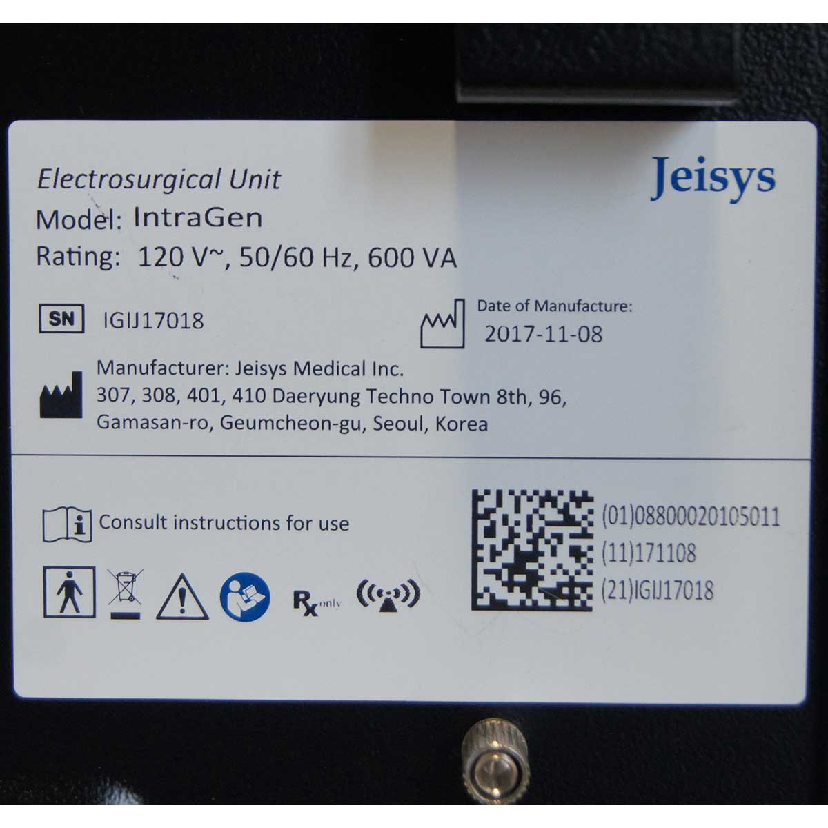 2017 Jeisys IntraGen RF Skin Tightening System