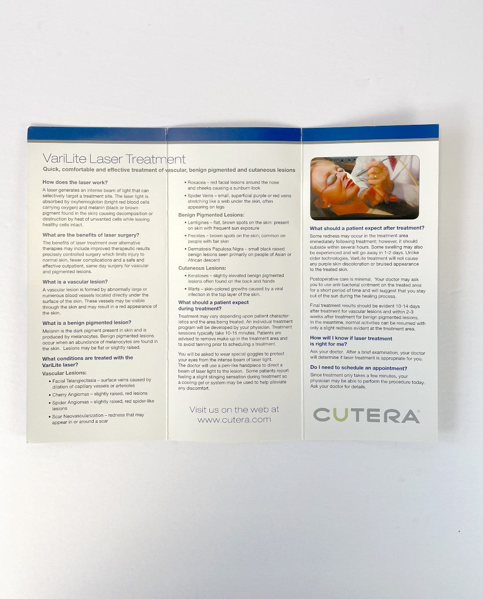 CUTERA VariLite 532/940, Laser Treatment Brochure. PN AP0620 Rev A (6/13), 2013 (40 Pack)