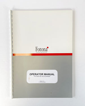 Fotona OPERATOR MANUAL FOTONA Nd: YAG SCANNER S-11 71105