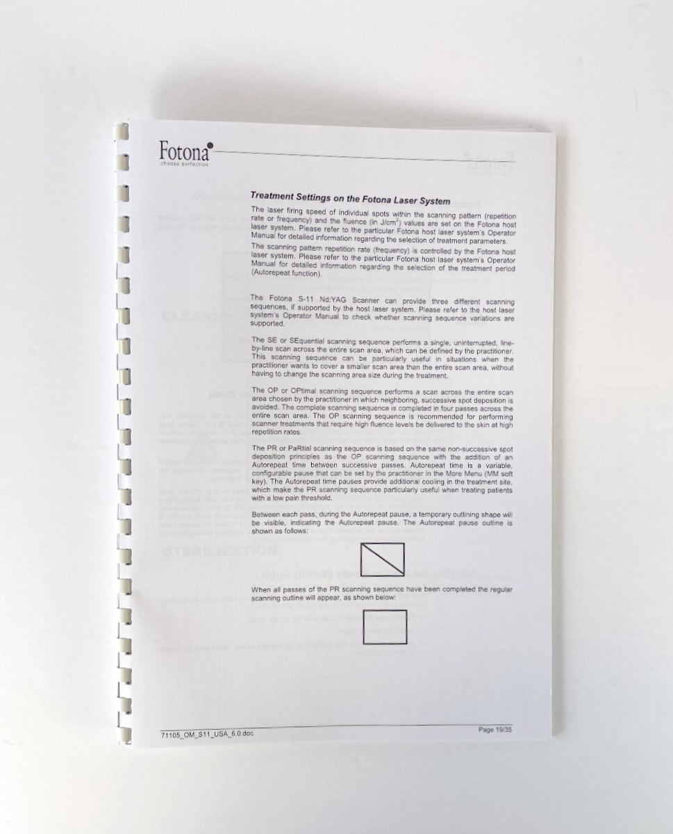 Fotona OPERATOR MANUAL FOTONA Nd: YAG SCANNER S-11 71105