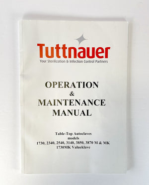 Tuttnauer Operation & Maintenance Manual MAN205-0007000EN Tabletop Autoclave