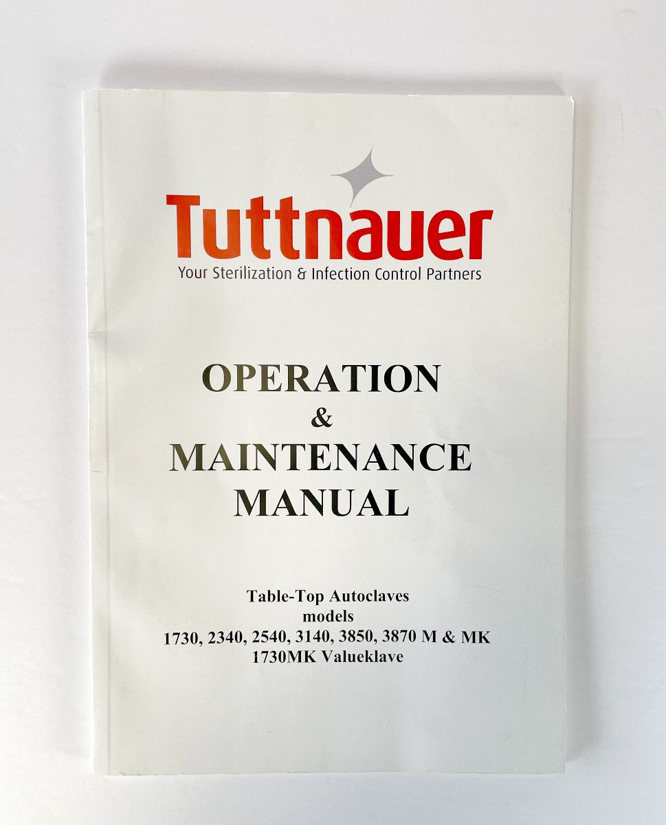 Tuttnauer Operation & Maintenance Manual MAN205-0007000EN Tabletop Autoclave