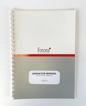 Fotona Choose perfection, Operator Manual, To Er: YAG OPTICAL HANDPIECE
