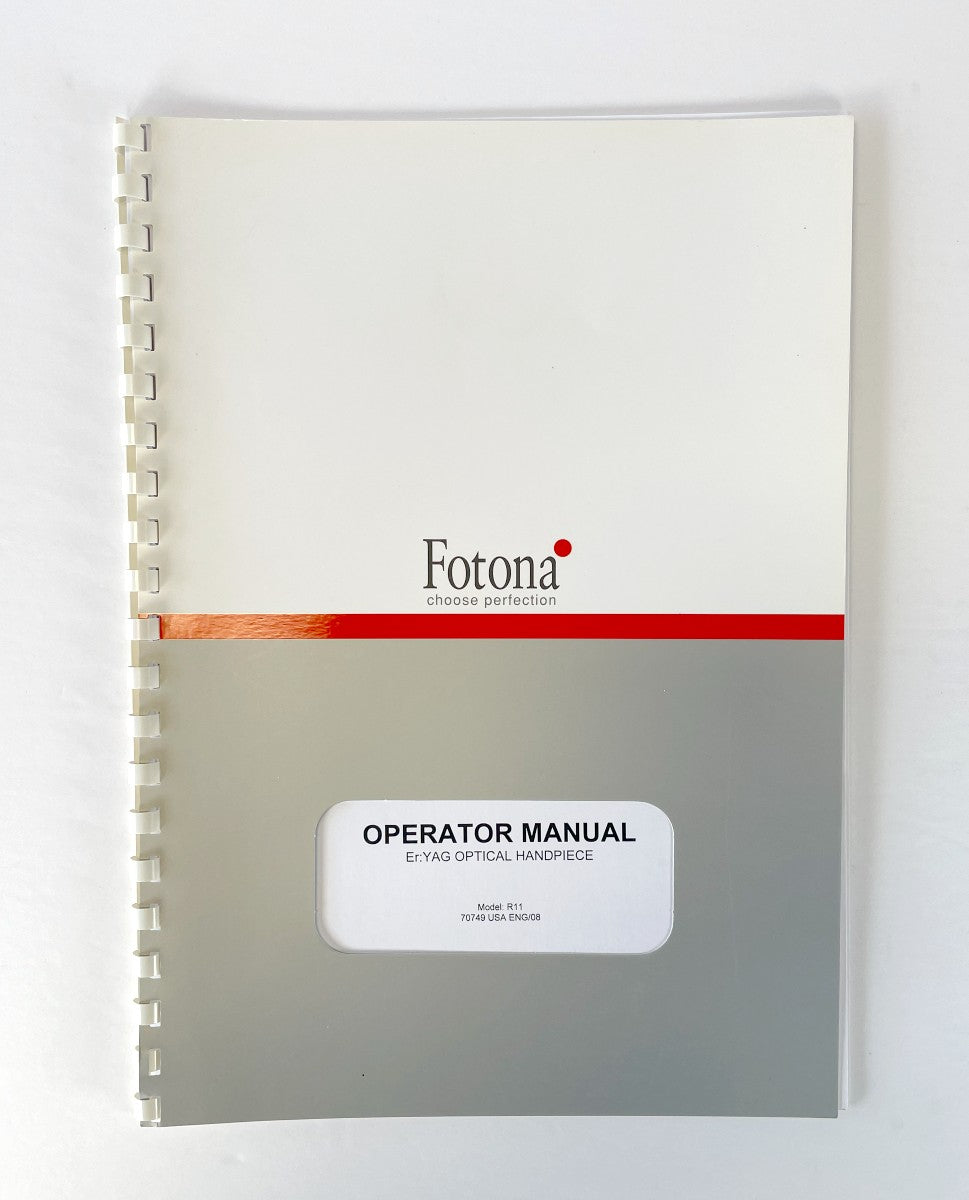 Fotona Choose perfection, Operator Manual, To Er: YAG OPTICAL HANDPIECE