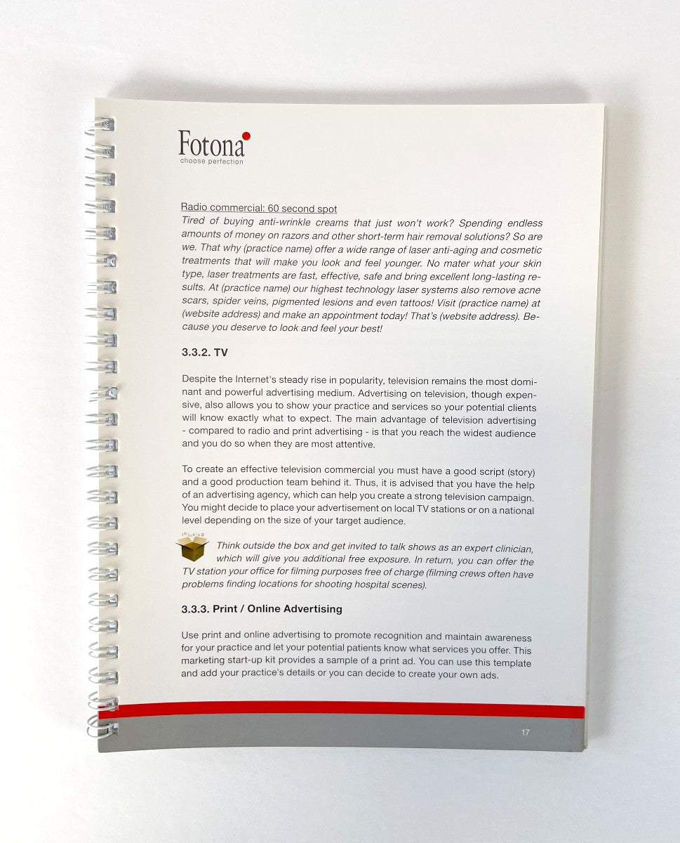 Fotona, Choose perfection, Marketing Start–up Kit Aesthetics, Manual PN 89394 CE ENG/1.0