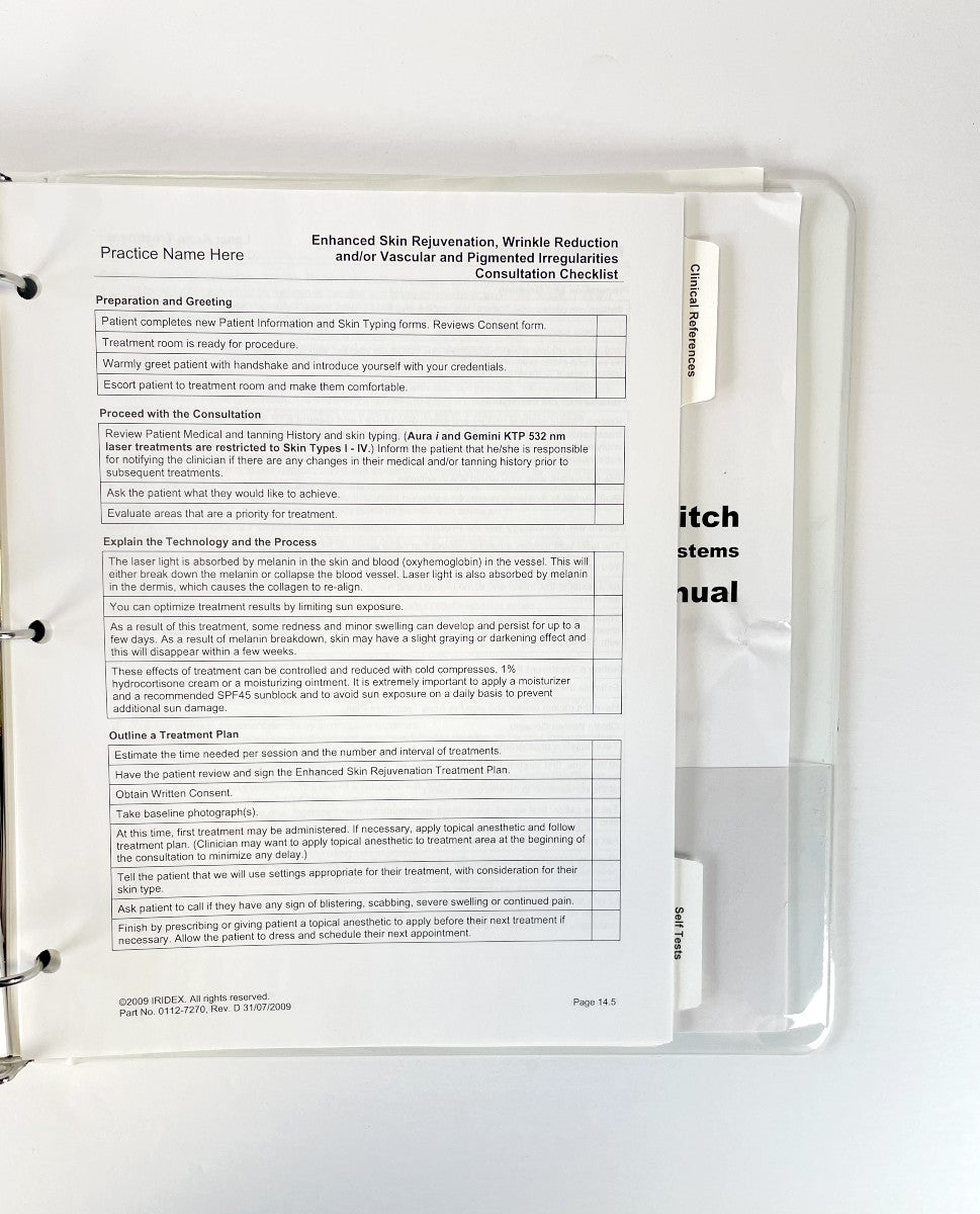 Iridex Laser In-Service Training Guide Gemini Aura i Lyra Venus VariLite Manual