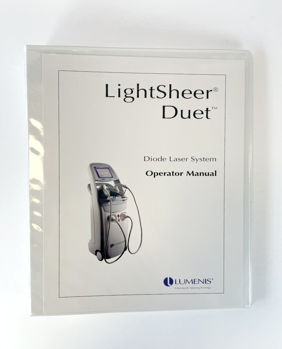 Lumenis LightSheer Duet Diode Laser System OPERATOR MANUAL Guide Treatments