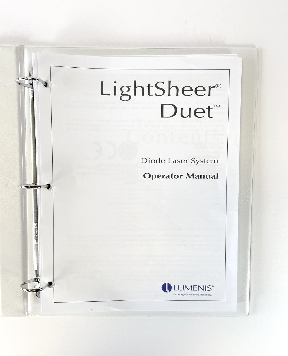 Lumenis LightSheer Duet Diode Laser System OPERATOR MANUAL Guide Treatments